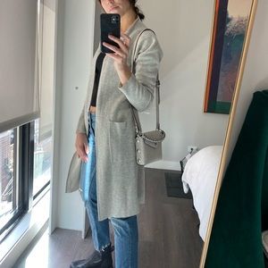 Long Grey Babaton Cardigan From Aritzia